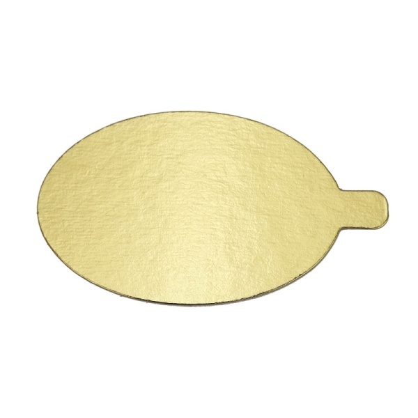 Подложка с держателем (сольерка) КРУГ 80 мм, золото/ белая, 1 шт