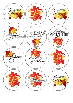 Капкейки учителю №9, картинка на сахарной бумаге