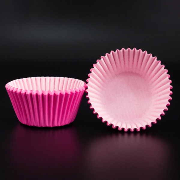 Капсула бумажная для капкейков (тонкая) 50x35 мм, розовая, 1 шт