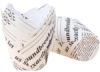 Капсула бумажная ТЮЛЬПАН d50x80 мм, белая газета, 1 шт