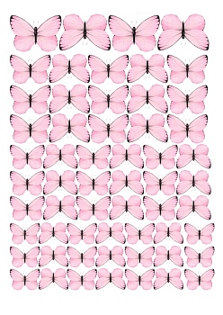 Бабочки розовые №6, картинка на сахарной бумаге