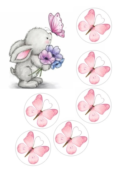 Зайка №3, картинка на сахарной бумаге