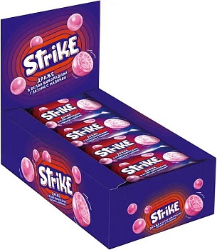 Драже «Strike» в белой шоколадной глазури с малиной, 40 г