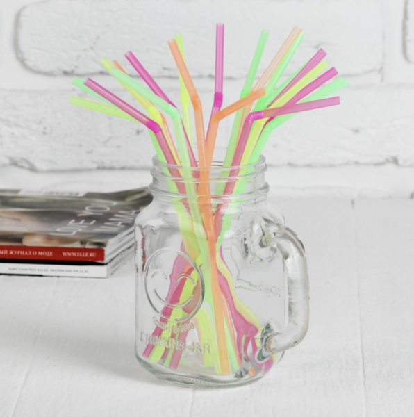 Трубочки для коктейля пластиковые, набор 100 шт