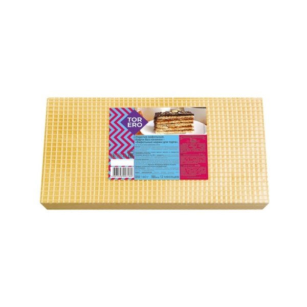 Коржи вафельные Topepo прямоугольные, 24*17 см, 140 гр