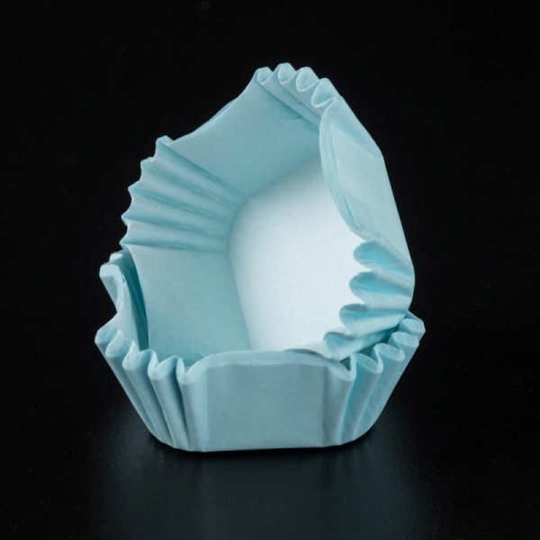 Капсула бумажная для конфет квадратная 43*43*24 мм, голубая, 1 шт