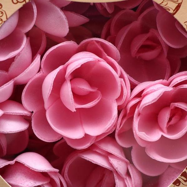 Цветы вафельные розовые "Роза большая сложная ", 1 шт