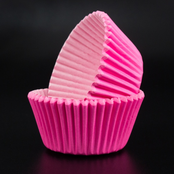 Капсула бумажная для капкейков (тонкая) 50x35 мм, розовая, 1 шт
