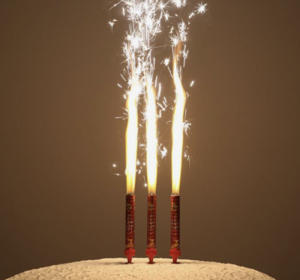Набор тортовых свечей "Фонтаны.С Новым годом!", 12,5 см, 3 шт