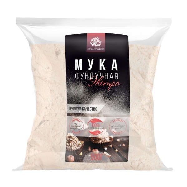 Мука фундучная, фракция 0-2 мм (мучка), Орехпродукт, 250 гр