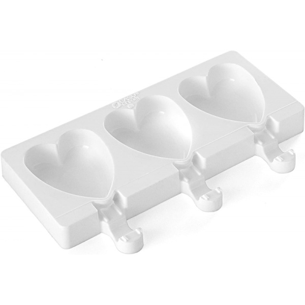 Форма для леденцов и мороженого «Эскимо Сердце», 3 ячейки