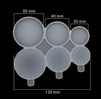 Силиконовая форма для леденцов «Круглые погремушки 3 размера»