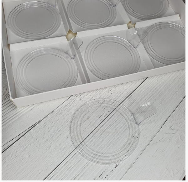 Подложка для пирожного пластиковая прозрачная КРУГ 7,5 см (Сольерка)