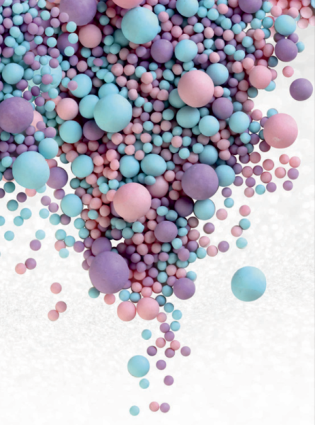 Взорванные зёрна риса №298М "Жемчуг матовый голубой, сиреневый, розовый", 50 гр