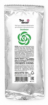 Мастика сахарная ванильная Топдекор, Зеленая, 100 гр