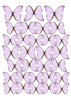 Бабочки фиолетовые №5, картинка на сахарной бумаге