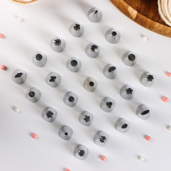 Набор насадок кондитерских, d=1,5 см, 24 шт, в кейсе