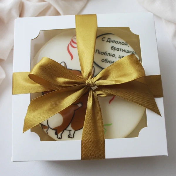 Коробка под бенто-торт с окном, белая, 12*12*8 см