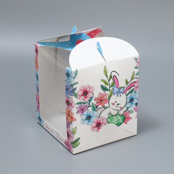 Коробка для кулича с окном «Светлой Пасхи!», 15 × 15 × 18 см