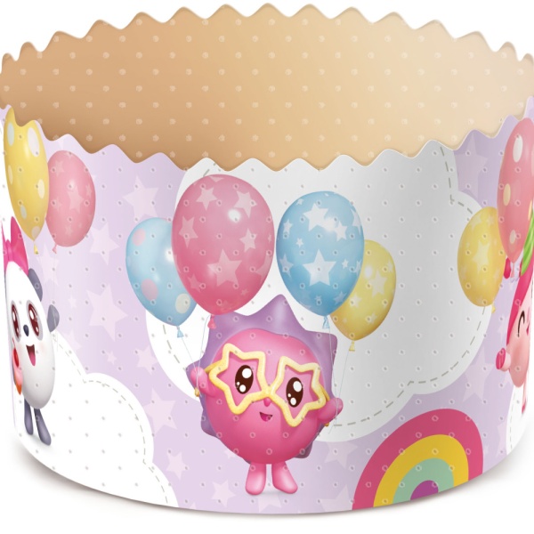 Форма бумажная для кулича на 60 гр рис."Малышарики" d60xh45мм