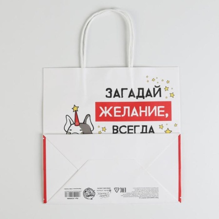 Пакет подарочный «Загадай желание», 22 × 22 × 11 см