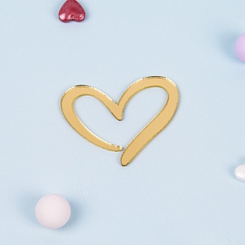 Акриловый топпер «Сердце», 1 шт, золото