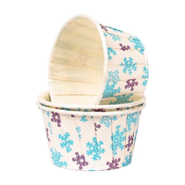 Капсула бумажная Маффин d50*40 мм, Снегопад, 1 шт