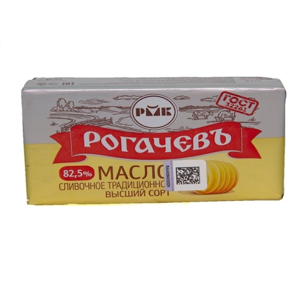 Масло сливочное Традиционное  Рогачевъ, 82,5%, 1 кг