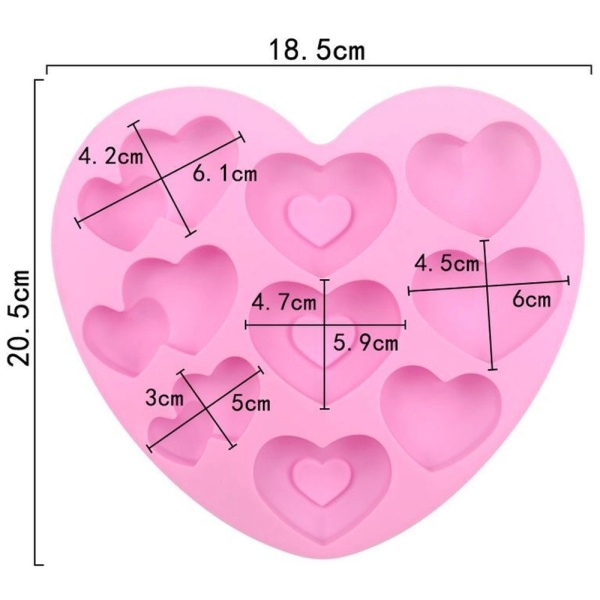Форма для муссовых десертов и выпечки «Магия сердец», 18,5×20×2 см, 9 ячеек