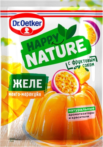 Желе готовое Dr.Oetker Happy Nature, "Манго-Маракуйя", 41 гр