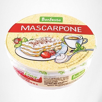 Сыр Маскарпоне 78% 250 г, BONFESTO, БЕЛАРУСЬ
