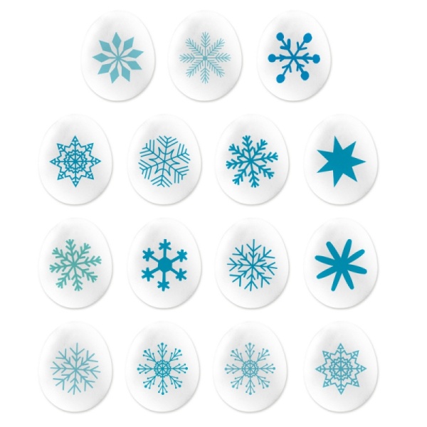 Сахарные фигурки мини-медальоны Снежинки, 10 гр