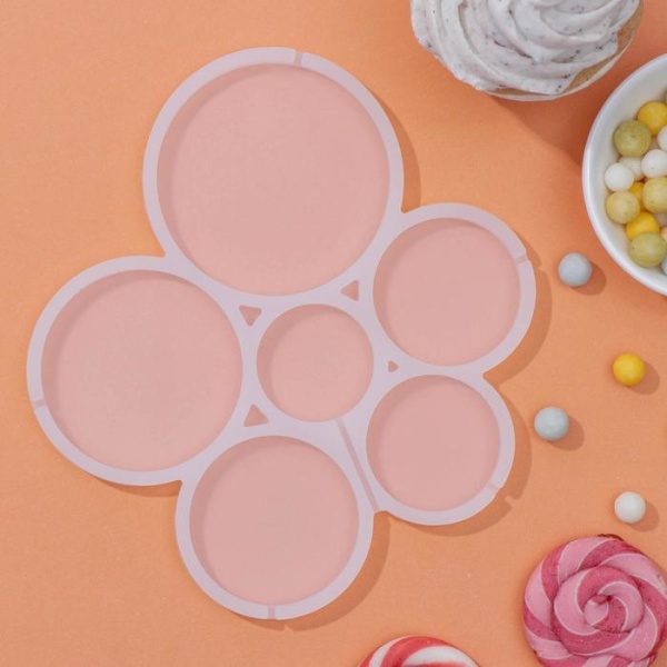 Силиконовая форма для леденцов «Круги 6 в 1»
